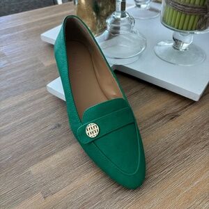 NWT Talbots Francesca Leather Flat Green Sz 8